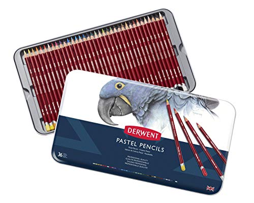 Derwent Pastel Pencils, 4mm Core, Metal Tin, 36 Count (0700307) - size: 1 Count (Pack of 36)