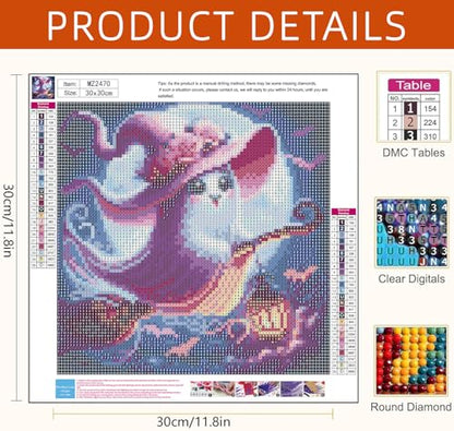 Axquilon Halloween Ghost Diamond Art Kits for Adults 12x12 inch - color: Halloween Ghost