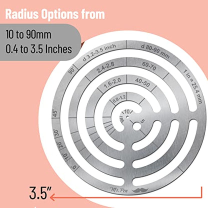 Mr. Pen- Stainless Steel French Template, Circle Template