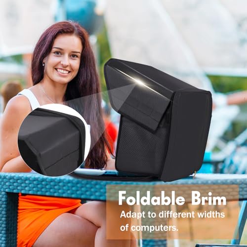 Laptop Sun Shade Laptop Sun Glare Shield Privacy Screen Hood 12-14'' - size: 12-14in