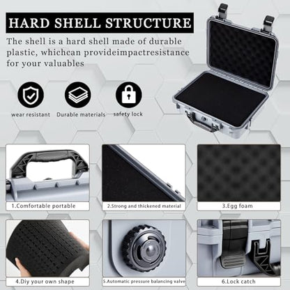 Relaxweex 11.3 x 8.7 x 4.2 Inch Hard Case, Grid Shell, Gray - color: Gray, size: 11.3 x 8.7 x 4.2 Inch, style: Grid Shell