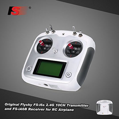 BODAJING Flysky FS-I6S 10ch 2.4G AFHDS 2A RC Transmitter Control w/FS-iA6B Receiver for RC Drone Quadcopter