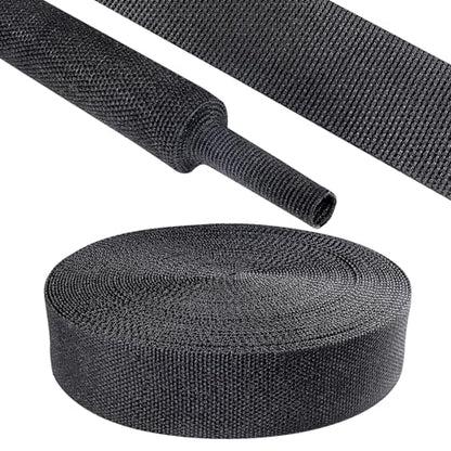 2 in 1 Heat Shrink Braided Sleeving Fabric Tubing 1"-60FT - size: 1"(25mm), style: 60FT