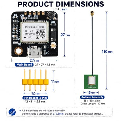 2PCS GT-U7 GPS Module GPS Receiver Navigation Satellite Positioning NEO-6M with 6M 51 Microcontroller STM32 R3+I-P.EX Active GPS Antenna High Sensitivity for Arduino Drone Raspberry Pi - size: 2 PCS