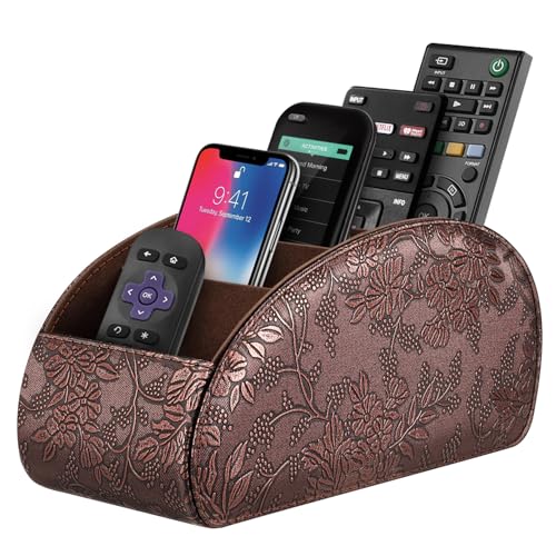 SITHON Remote Control Holder with 5 Compartments [Upgrade Version] - color: Antique, size: Large