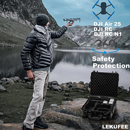 Lekufee Waterproof Hard Case Compatible with DJI Air 2S / 2, Fly More Combo,DJI RC 2, RC N3/N2/N1, and Accessories(Case Only)
