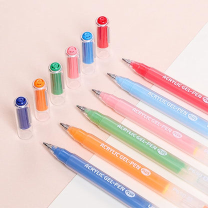 Acrylic Gel Pens for Coloring, 6 Pack 1.0mm Fine Point Gel Pen Set - color: Lip Gloss Red