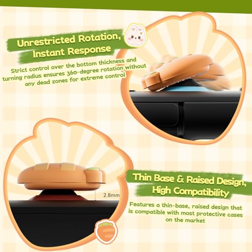 GeekShare 4PCS Thumb Grip Caps for Switch 2, Cute Silicone Joystick Caps Soft Thumbstick Cover Compatible with Switch 2025 - Rabbit & Carrot - color: Rabbit & Carrot