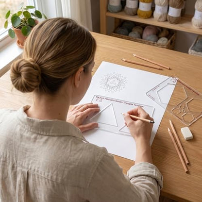 Fibonacci 6" 3-Piece Drawing Template Set, Golden Ratio Stencils - style: Set - 6" Triangle/Pentagon/Hexagon