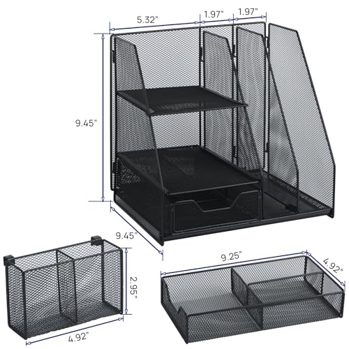 Topwey Desk Organizers and Acceessories for Office School Study - color: dark black