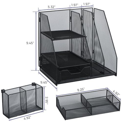 Topwey Desk Organizers and Acceessories for Office School Study - color: dark black