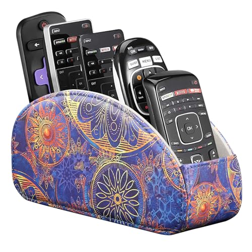 TV Remote Control Holder with 5 Compartments,Remote Caddy/Tray for Table - color: Pinion, size: Small