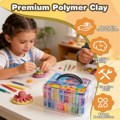 Ixiaoyoo 60 Colors Polymer Clay, Oven Bake DIY Modeling Clay for Kids - color: 60 Colors