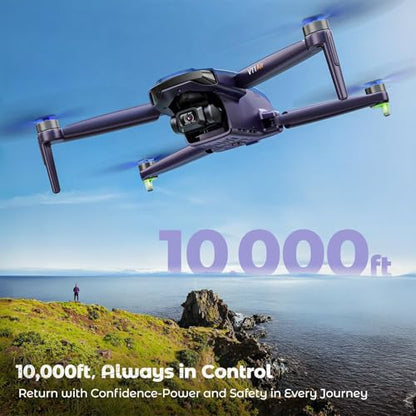 Veeniix 6K Photo 3 Axis Gimbal Camera Drone Brushless Quadcopter - color: Blue and Orange