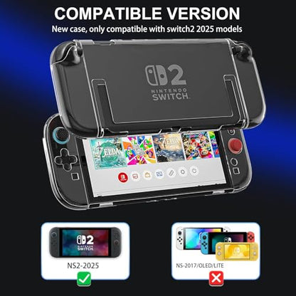 HEATFUN Dockable Clear Case Compatible with Nintendo Switch 2, Transparent - color: Transparent