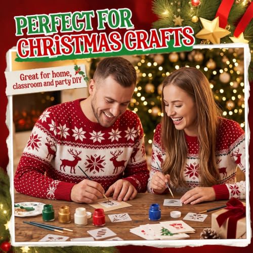 Fainne 100 Pcs 1.5 Inch Christmas Small Stencils for Crafts - style: Christmas