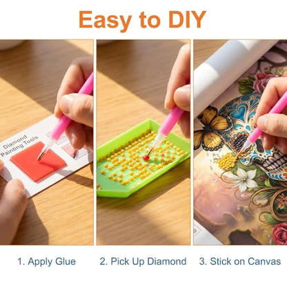 WUSARPLY Skull Diamond Painting Kits for Beginner Adults - color: YA010