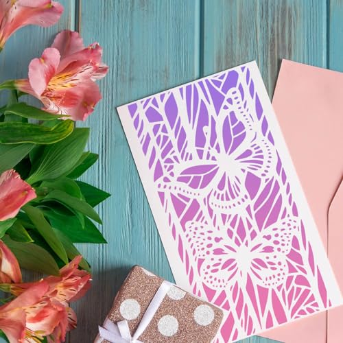 Stencils for Crafts Reusable Art Stencils for Painting 8"x4" - style: Floral