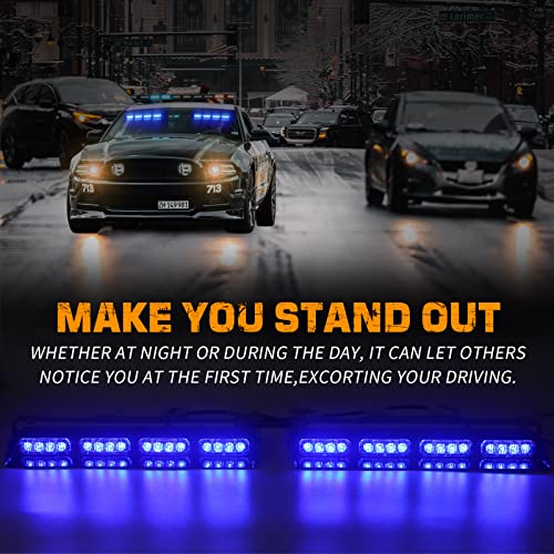 XRIDONSEN 2 in 1 2x 14 inch Strobe Light Bar - color: Blue