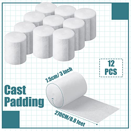 Nuanchu 12 Rolls Medical Cotton Cast Padding Plaster Cloth,3 Inch X 8.8 ft - size: 3 Inch x 8.8 ft