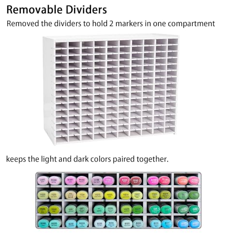 SANFURNEY Art Marker Storage Rack for 300 Markers - size: Rack for 300 Markers - White