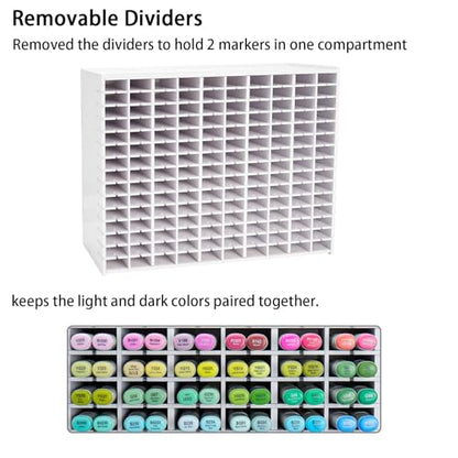 SANFURNEY Art Marker Storage Rack for 300 Markers - size: Rack for 300 Markers - White