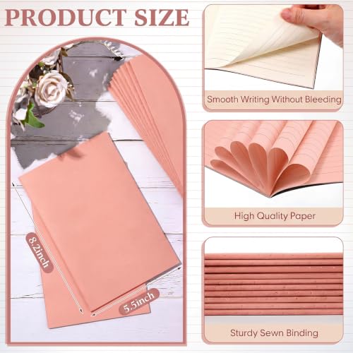 Mimorou 100 Pcs A5 Journals Notebooks Bulk,Flesh Pink,Lined - color: Flesh Pink, style: Lined