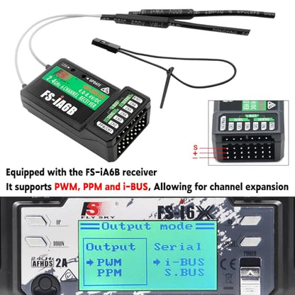 Flysky FS-i6X 6-10CH RC Radio Transmitter Controller with iA6B Receiver