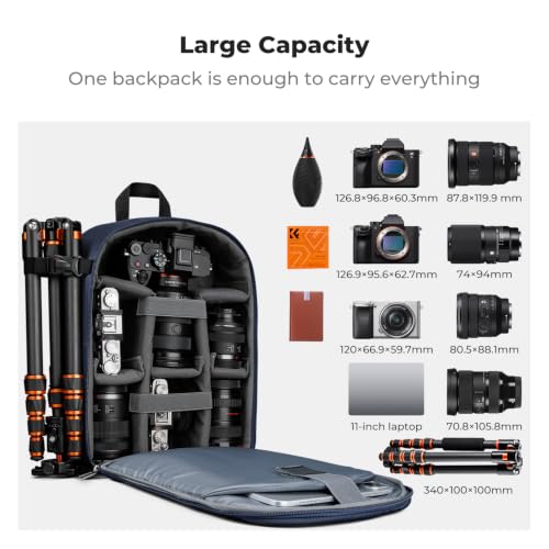 K&F CONCEPT Camera Backpack, DSLR/SLR/Mirrorless Photography Camera Bag - color: 05-Blue