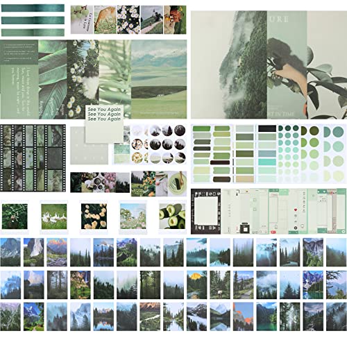 114 Pcs Aesthetic Scrapbook Kit DIY Junk Journaling Supplies, Nice Style - style: Nice Style