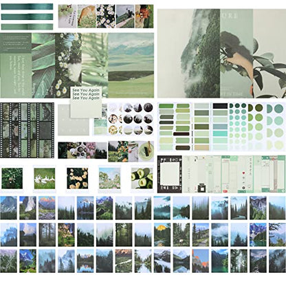 114 Pcs Aesthetic Scrapbook Kit DIY Junk Journaling Supplies, Nice Style - style: Nice Style