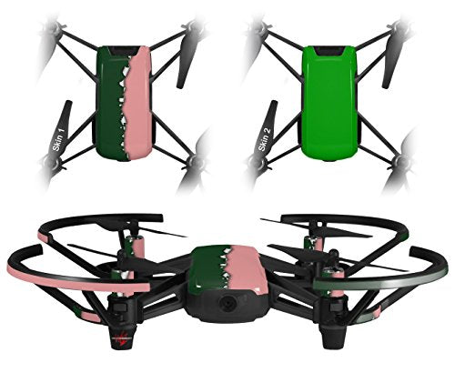 Skin Decal Wrap 2 Pack Compatible with DJI Ryze Tello Ripped Colors Green Pink Drone NOT Included