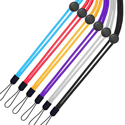 YOUOWO 6Pack 6Colours Adjustable Neck Lanyards,Circular,Multicolor - color: Black, Gray, Purple, Red, Blue, Yellow