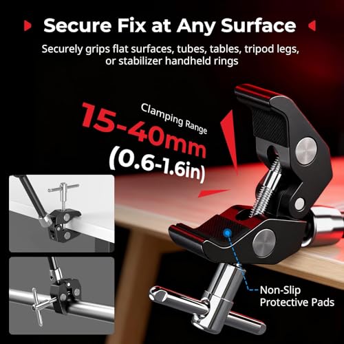 SMALLRIG Magic Arm with Super Clamp for Action Cameras, with 2-Pong Adapter - size: 11''+action camera mount