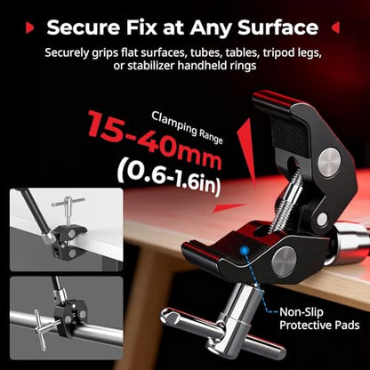 SMALLRIG Magic Arm with Super Clamp for Action Cameras, with 2-Pong Adapter - size: 11''+action camera mount