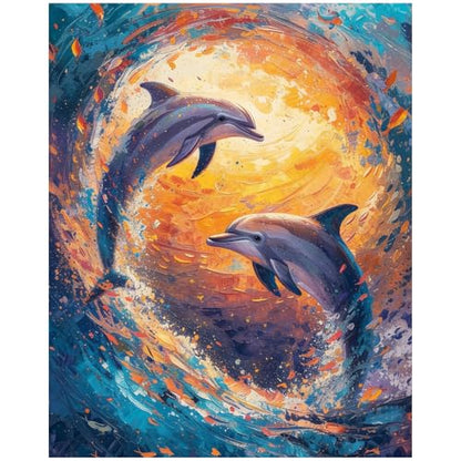 XTCIXAL Paint by Numbers Kit for Adults, Dolphin, 16X20 Inch - color: 19-Dolphin