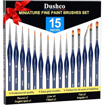 15pcs Detail Paint Brushes Set for Acrylic Watercolor & Paint by Numbers - color: Deep Blue