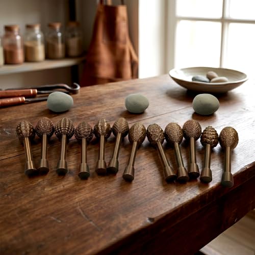 13Pcs Clay Texture Sticks Set, 13 Different Pattern Embossing Rollers for Polymer Clay Pottery Ceramics, DIY Sculpting Tools for Adult Craft Projects Home Decor Art Supplies