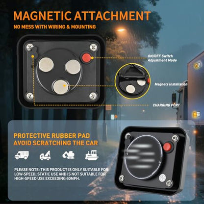 Nilight 12LED Magnetic Wireless Trailer Lights 2PCS Amber and White - color: 12LED Amber White