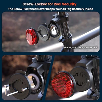 AirTag Bike Tracker Mount Hidden Anti-Theft Seatpost Reflector Holder