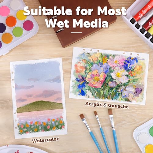 Prudiut Watercolor Sketchbook, 30 Sheets, 140 Lb Cold Press, Brown - color: Brown