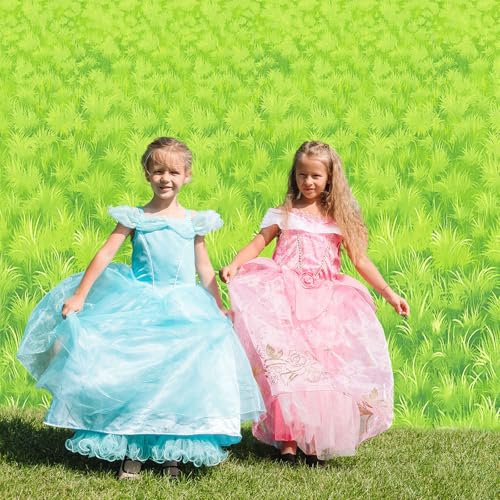 Oudain 54 Inch x 100 ft Meadow Green Grass Tablecloth Roll with Cutter Box - style: Green Grass