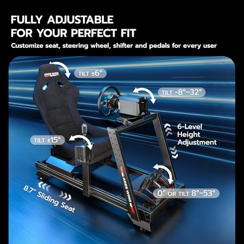 ARES WING 8040 Aluminum Profile Racing Simulator Cockpit with Racing Seat