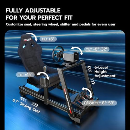 ARES WING 8040 Aluminum Profile Racing Simulator Cockpit with Racing Seat