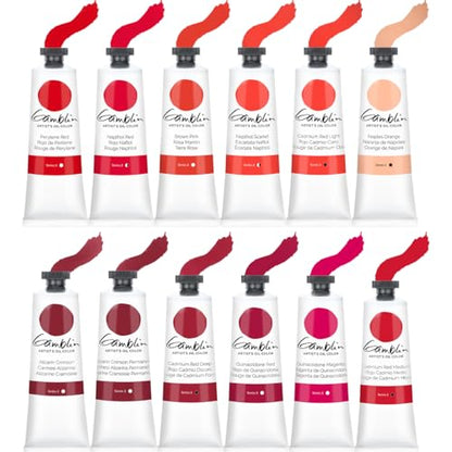 Gamblin Artist Oil Paint Set For Professionals - RED SET - 37ml Tubes - color: Red