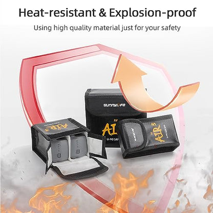 Lipo Storage Bag for DJI Air 3s / Air3 Battery (for 2 batteries) - size: Medium (for 2pcs batteries)