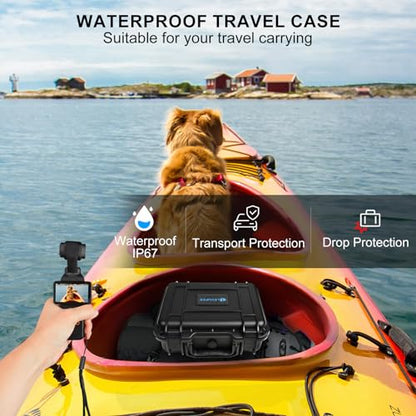 Lekufee Waterproof Hard Case for DJI Osmo Pocket 4, DJI Osmo Pocket 3, Mic 3/2/Mini, Creator Combo,Power Expansion Combo,Vlogging Camera and Accessories(Case Only)