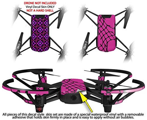 Skin Decal Wrap 2 Pack Compatible with DJI Ryze Tello Pink Floral Drone NOT Included