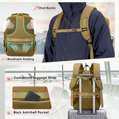 RAINSMORE Camera Backpack, DSLR/SLR/Mirrorless Camera Bag for Photographers - color: Khaki