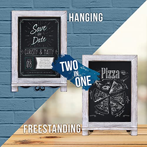 HBCY Creations Magnetic Tabletop Chalkboard Sign, 9.5" x 14", Rustic - color: 1- Whitewashed, size: 10"W x 14"H